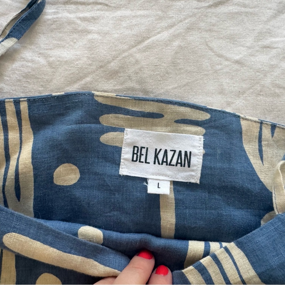 Bel Kazan June Linen Top in Blue Ledo - Picture 6 of 7